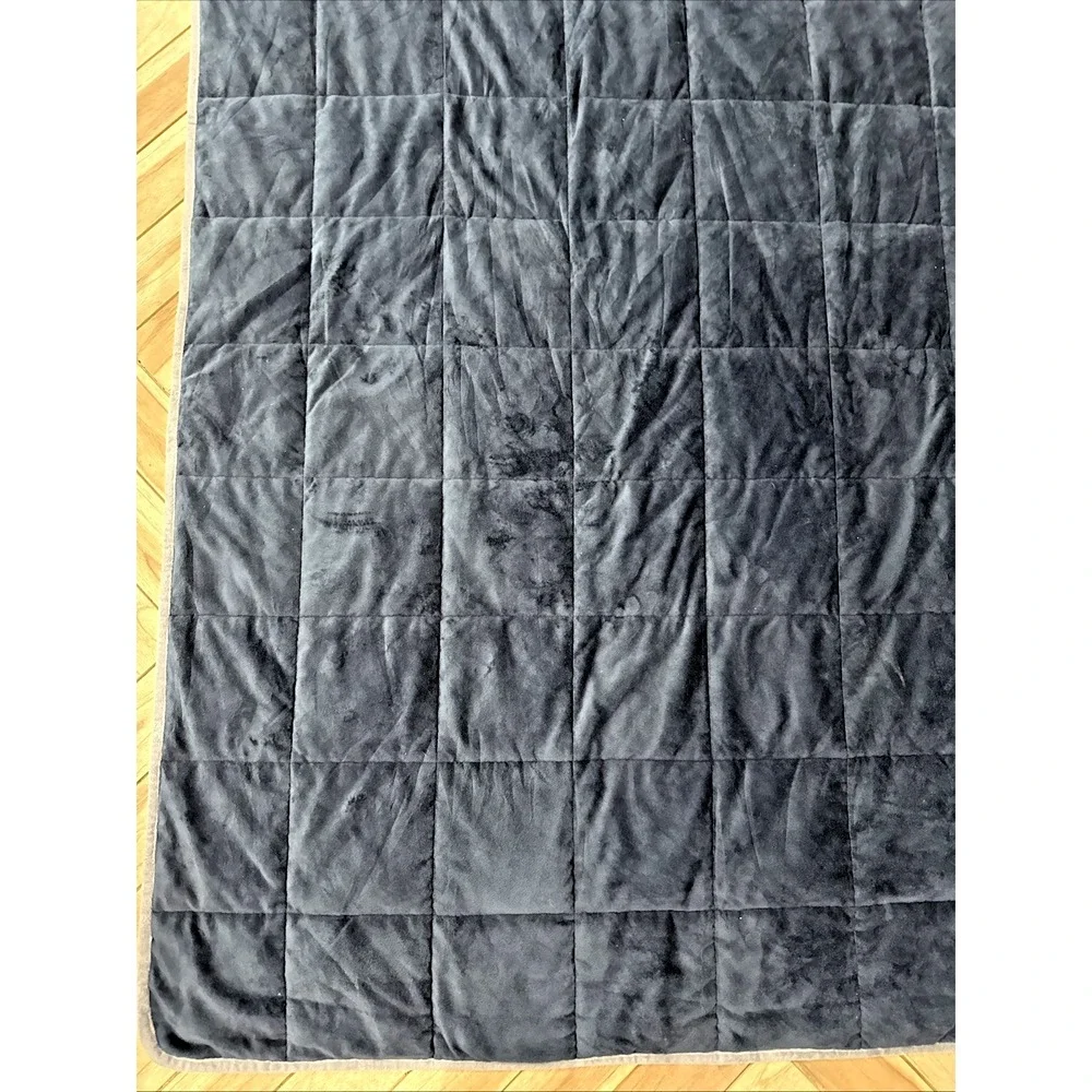 Luxome Weighted Blanket Navy Blue 13# 60x80 Glass Beads Plush Adult Throw